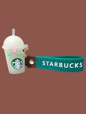 Mini Vanilla Bean Frappuccino Bag Charm / Keychain & Strap